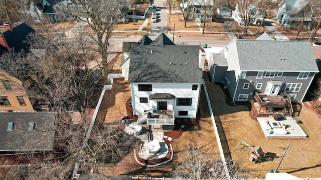 aerial view with a residential view