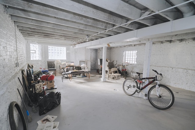 basement with plenty of natural light