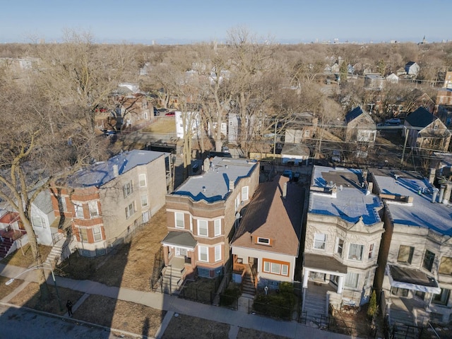 aerial view with a residential view