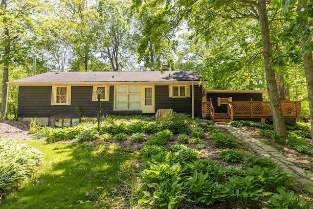 11040 W Cleveland Rd, Mokena, IL 60448 - rear view of house with a deck and a chimney