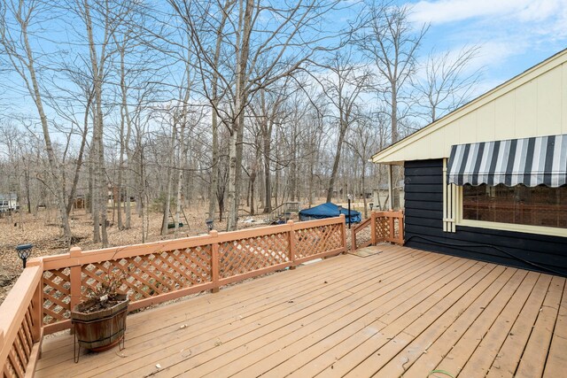11040 W Cleveland Rd, Mokena, IL 60448 - wooden deck featuring view of scattered trees