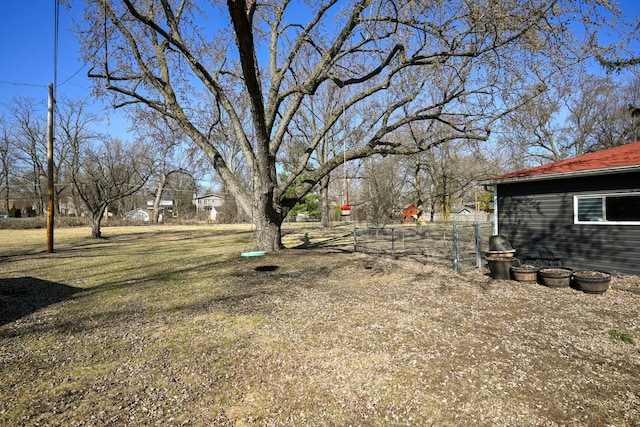 view of yard with fence