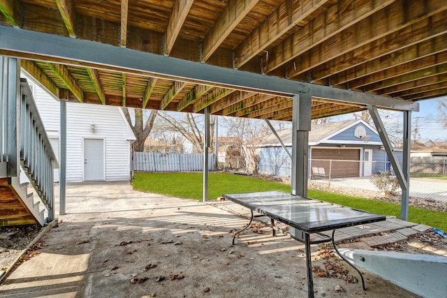 view of patio with fence