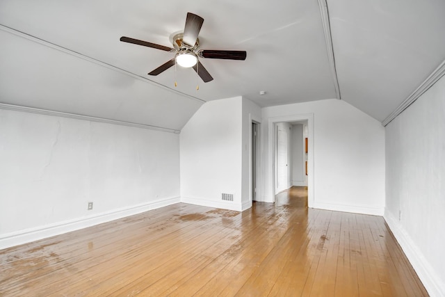14719 Wood St, Harvey, IL 60426 - bonus room with lofted ceiling, hardwood / wood-style flooring, baseboards, and visible vents