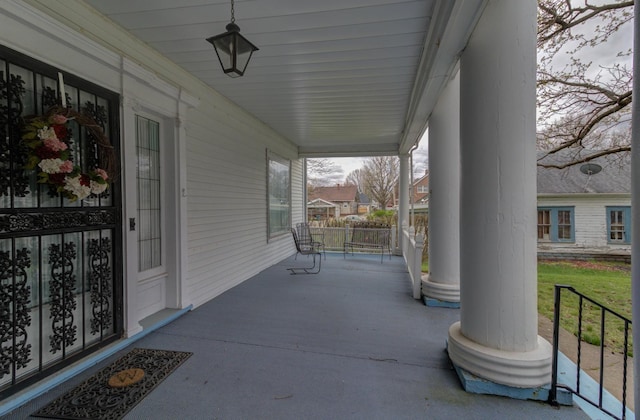 view of patio with a porch