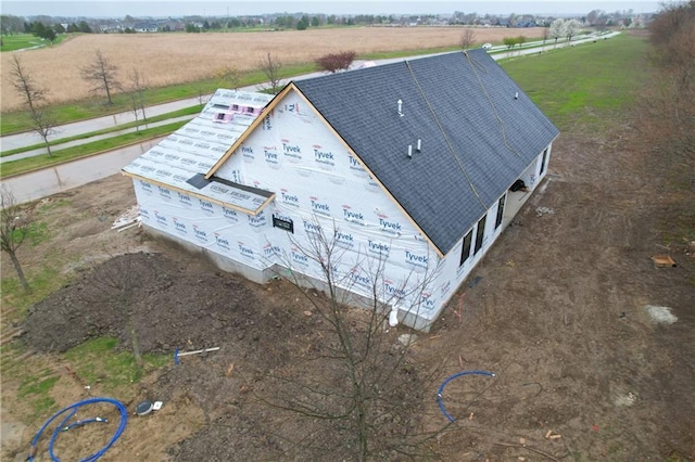 bird's eye view with a rural view