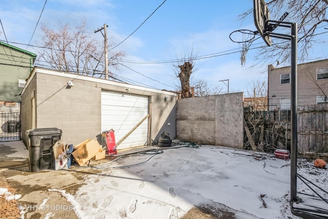 exterior space featuring fence