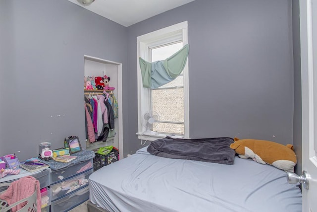 bedroom with a closet