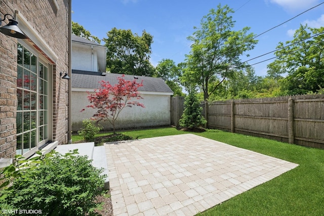 view of patio with a fenced backyard