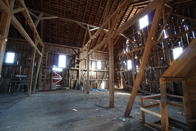 unfinished attic with plenty of natural light