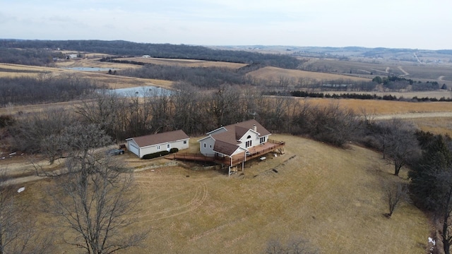 aerial view featuring a rural view