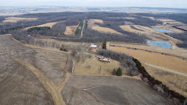 aerial view with a rural view