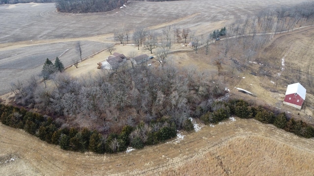 drone / aerial view with a rural view