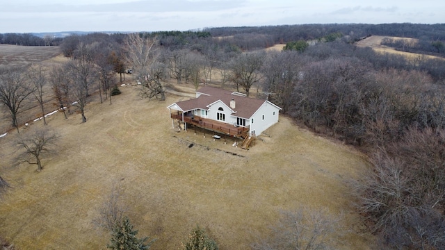 aerial view with a rural view