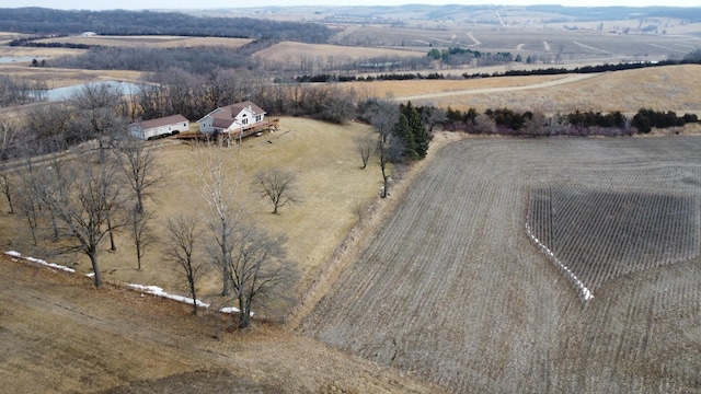 aerial view featuring a rural view