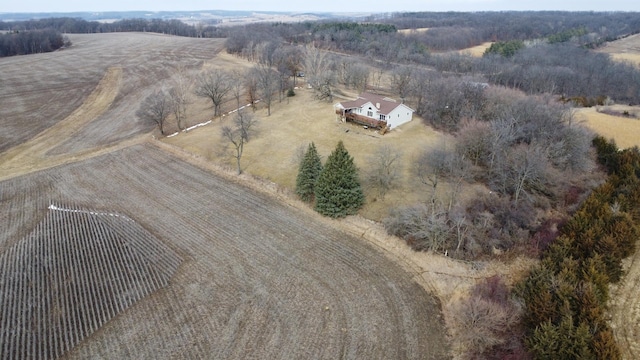 drone / aerial view with a rural view