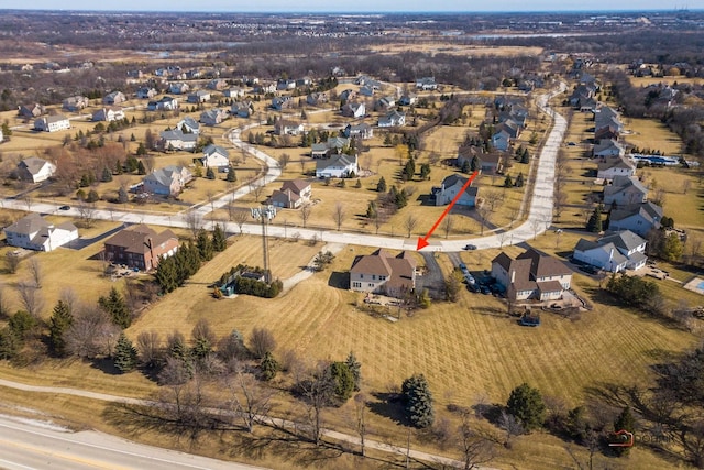 bird's eye view with a residential view