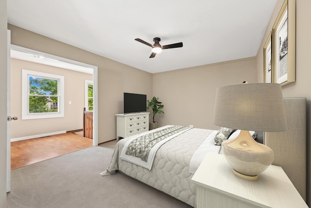 924 Colony Lake Dr, Schaumburg, IL 60194 - carpeted bedroom with ceiling fan and baseboards