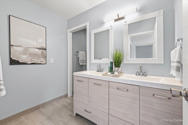 924 Colony Lake Dr, Schaumburg, IL 60194 - bathroom featuring double vanity and baseboards