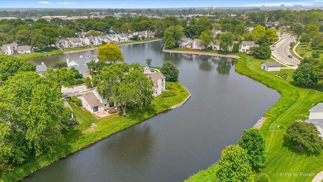 924 Colony Lake Dr, Schaumburg, IL 60194 - aerial view of residential area featuring a large body of water and a tree filled landscape