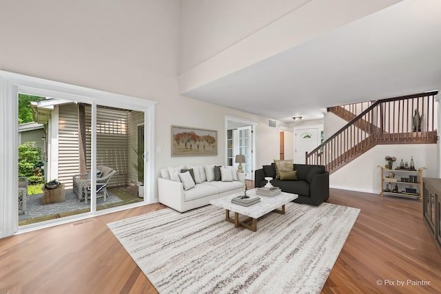 924 Colony Lake Dr, Schaumburg, IL 60194 - living area with wood finished floors and stairs
