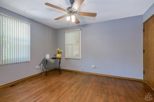 14930 W Wadsworth Rd, Wadsworth, IL 60083 - unfurnished room featuring wood finished floors, healthy amount of natural light, and a ceiling fan
