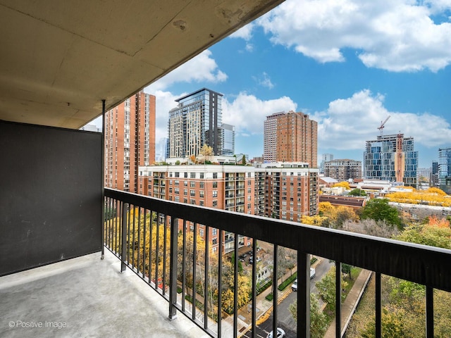 balcony featuring a city view