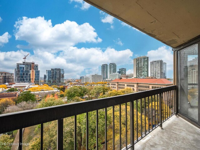 balcony featuring a view of skyline