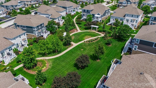 drone / aerial view with a residential view