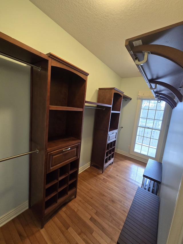 spacious closet with wood finished floors