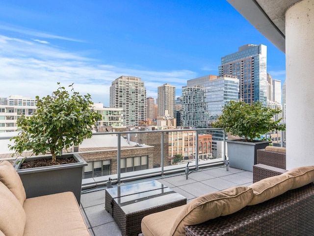 balcony with a view of city