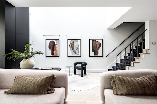1940 N Maud Ave, Chicago, IL 60614 - living room with baseboards and stairway