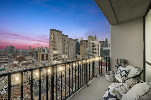 balcony featuring a view of city