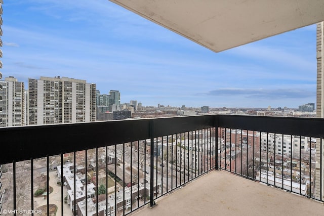 balcony featuring a city view