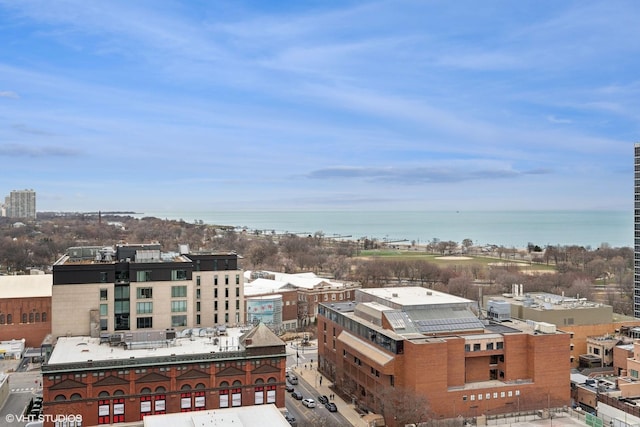 view of city featuring a water view