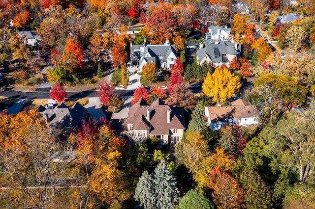 aerial view with a residential view