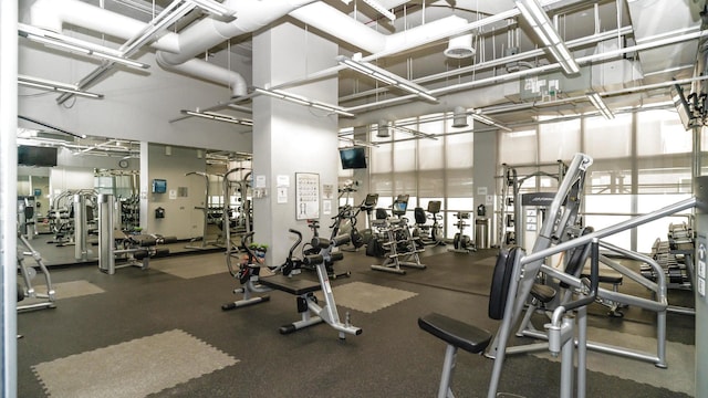 655 W Irving Park Rd Unit 909, Chicago, IL 60613 - gym with a towering ceiling