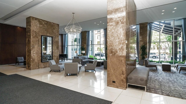 655 W Irving Park Rd Unit 909, Chicago, IL 60613 - community lobby with expansive windows