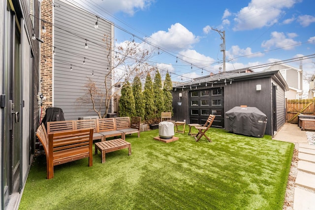 view of yard with fence