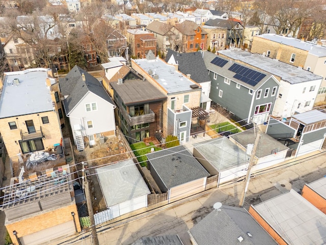 aerial view with a residential view