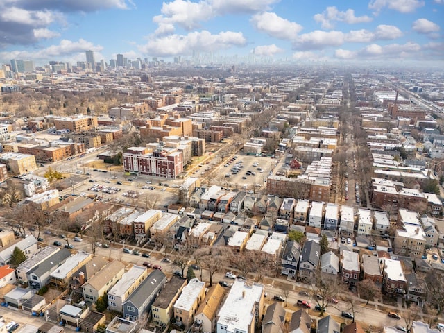 drone / aerial view with a view of city