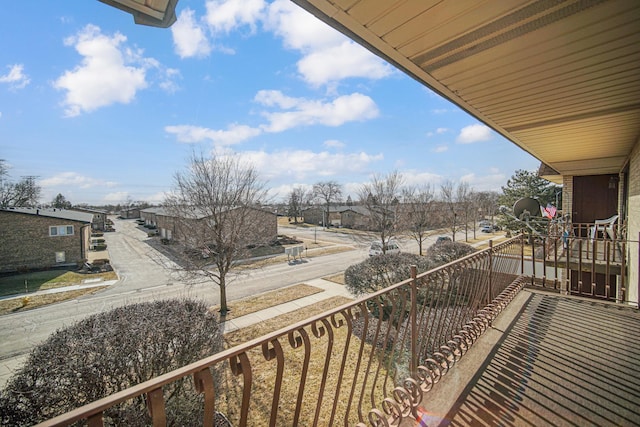 balcony featuring a residential view