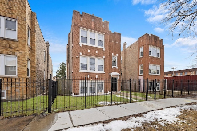 view of property featuring a fenced front yard