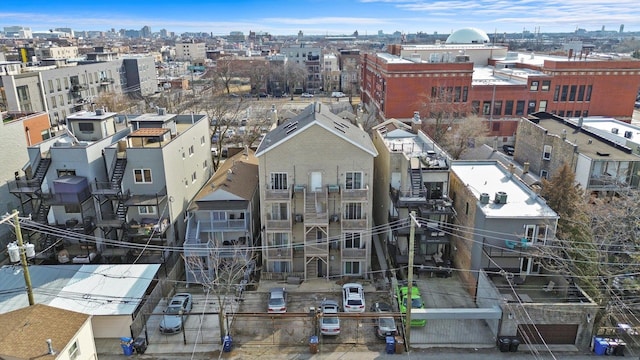 aerial view featuring a city view