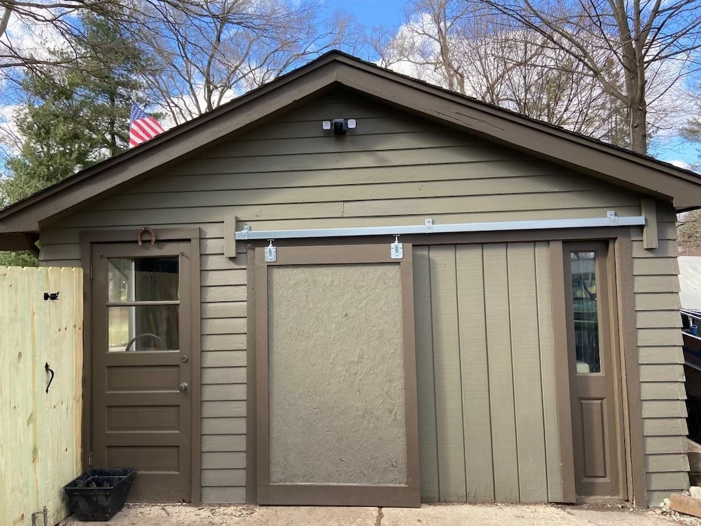 view of shed