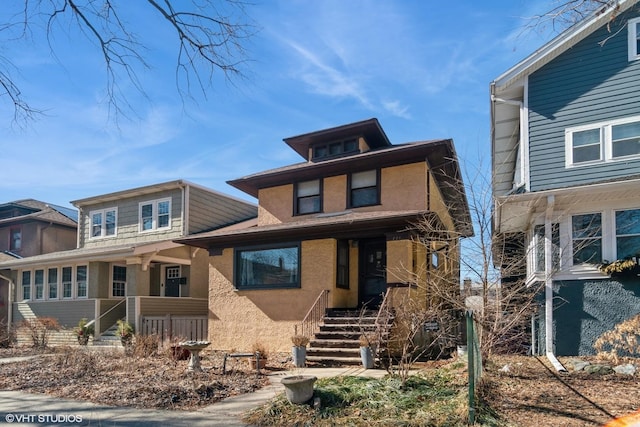 view of front of house with stucco siding