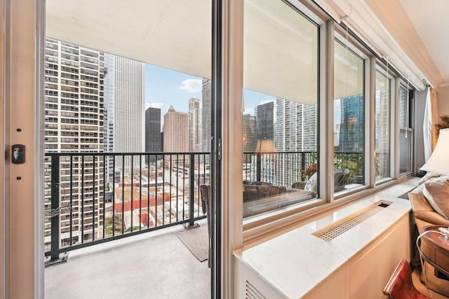 balcony with a city view