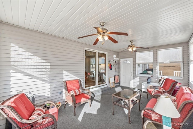 view of sunroom