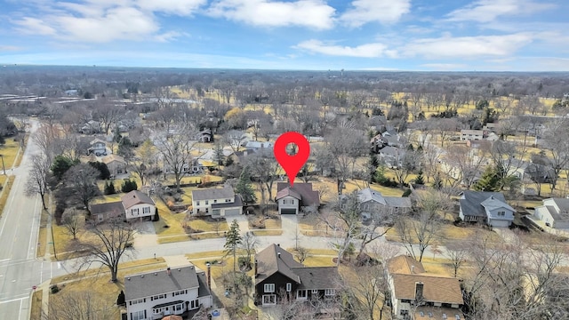 aerial view with a residential view