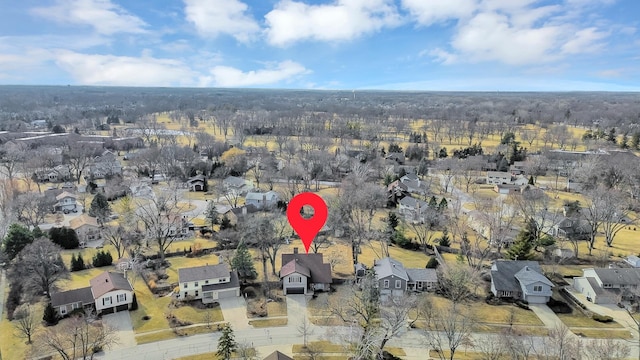 drone / aerial view featuring a residential view